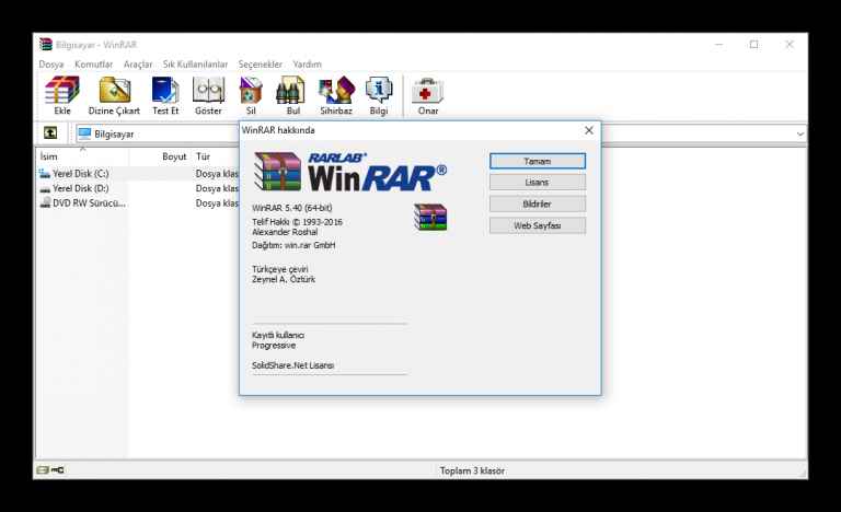 WinRAR İndir - Full PC v7.11 + Orjinal Türkçe 32x64 Bit